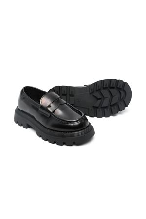 Black calf leather loafers GALLUCCI KIDS | J20284AM842999NERO